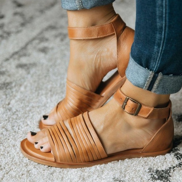 Bed Stu Shoes - NEW Bed Stu Brown Lilia Ankle Strap Flat Sandals